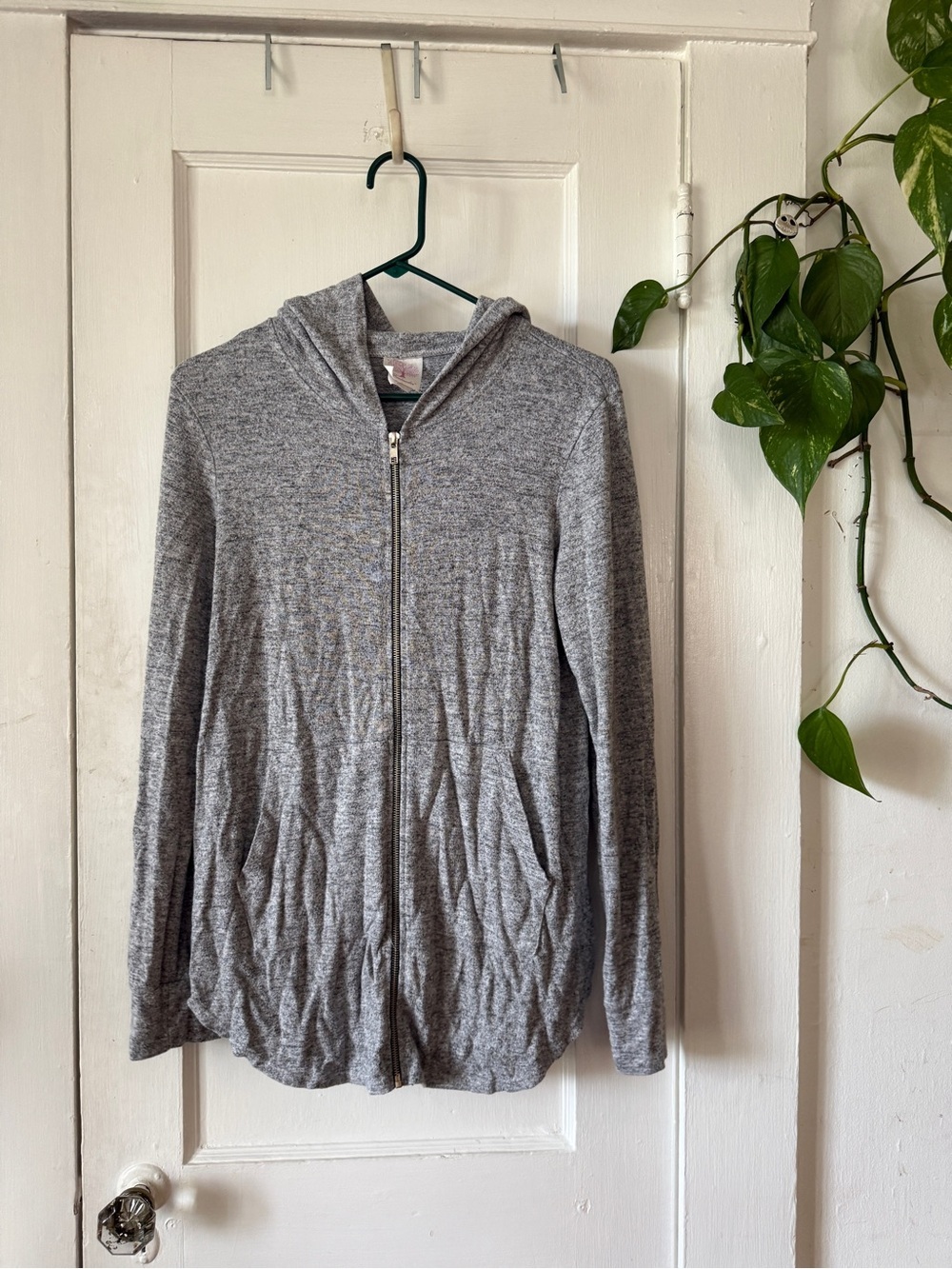 Freeloader Heather Gray Zip Front Hoodie Cardigan